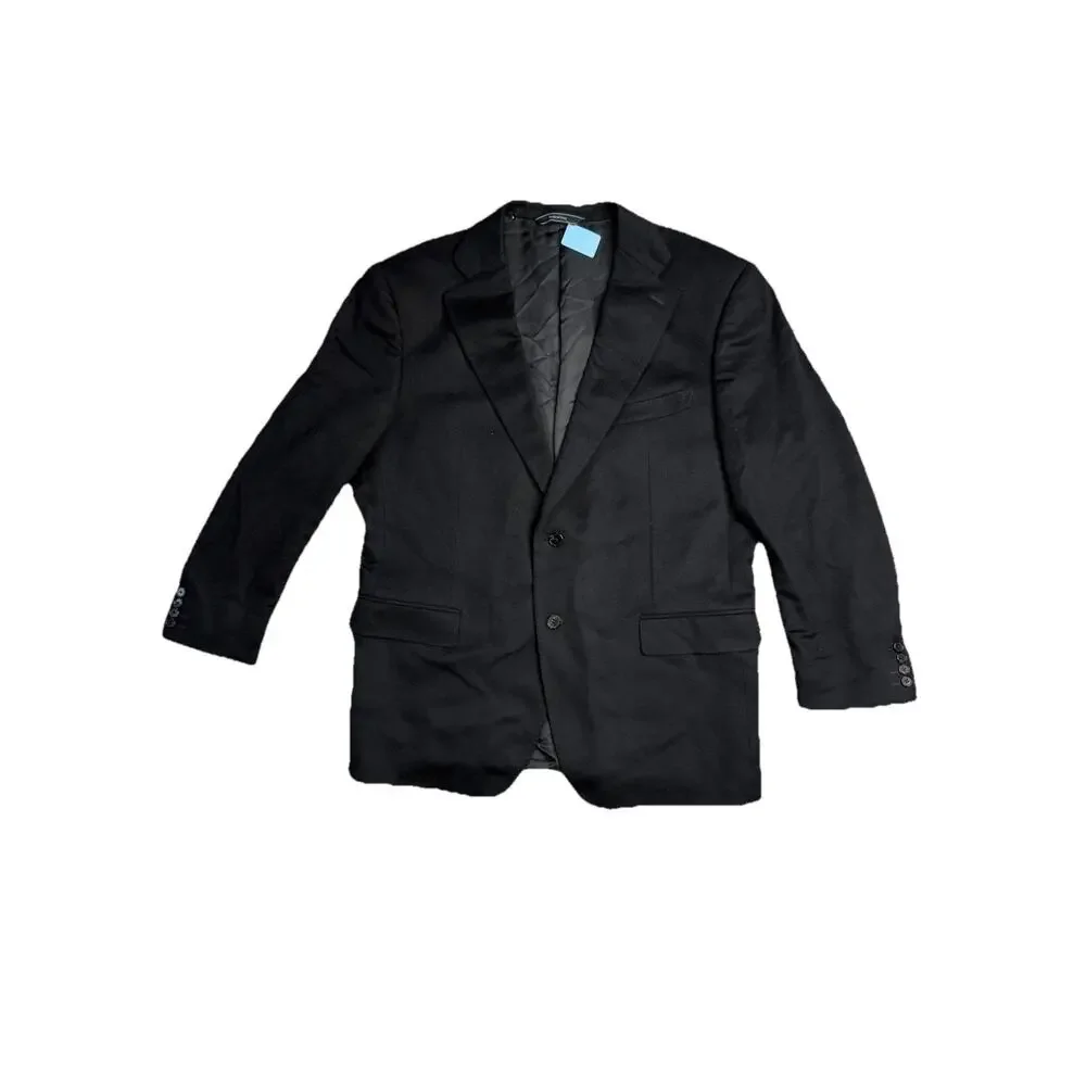 Cardinal of Canada Cashmere Sport Coat Size 46R US Black Quiet Luxury EUC